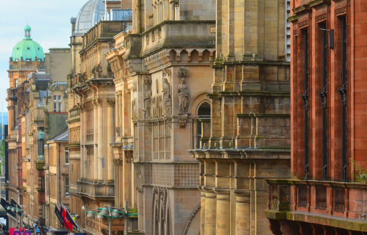 Les façades de Buchanan Street, l’artère commerçante de Glasgow.