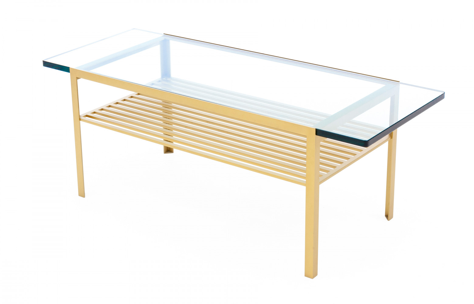 Table basse Vibration. Avec son épais plateau en verre trempé (19 mm) et une partie inférieure (piètement...