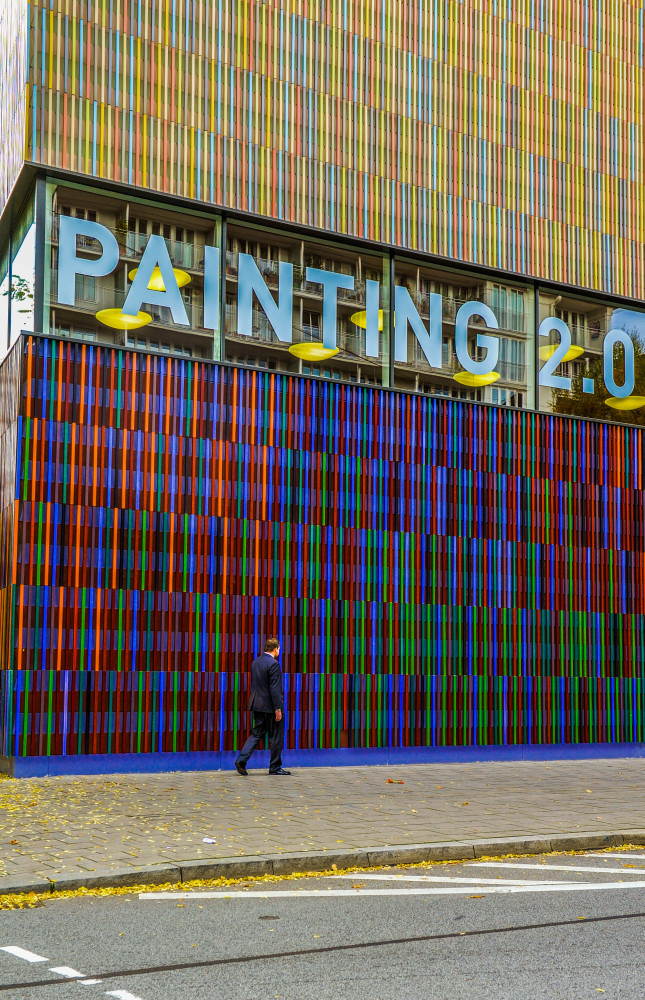 La façade du musée Brandhorst est recouverte de 36 000 bâtonnets de céramique.