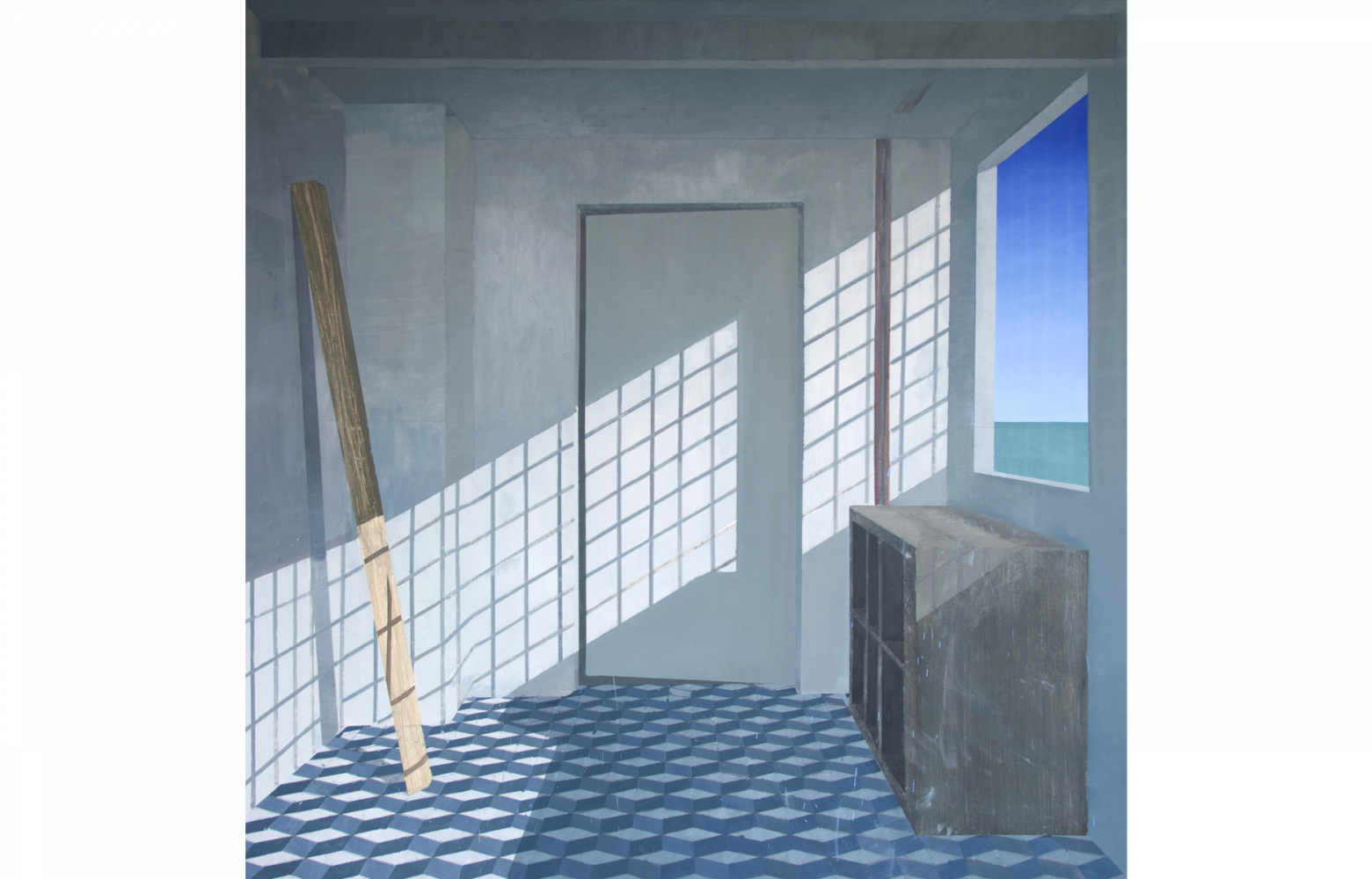 Huile sur toile Sans titre de Johan Lanourhet (2015).