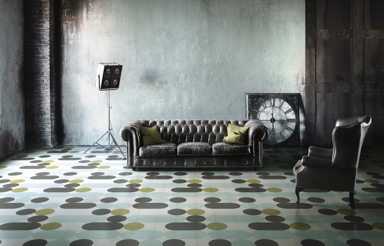 Carrelage « Dot », réalisé à la main en ciment à haute résistance, collection « Mahdavi »,...