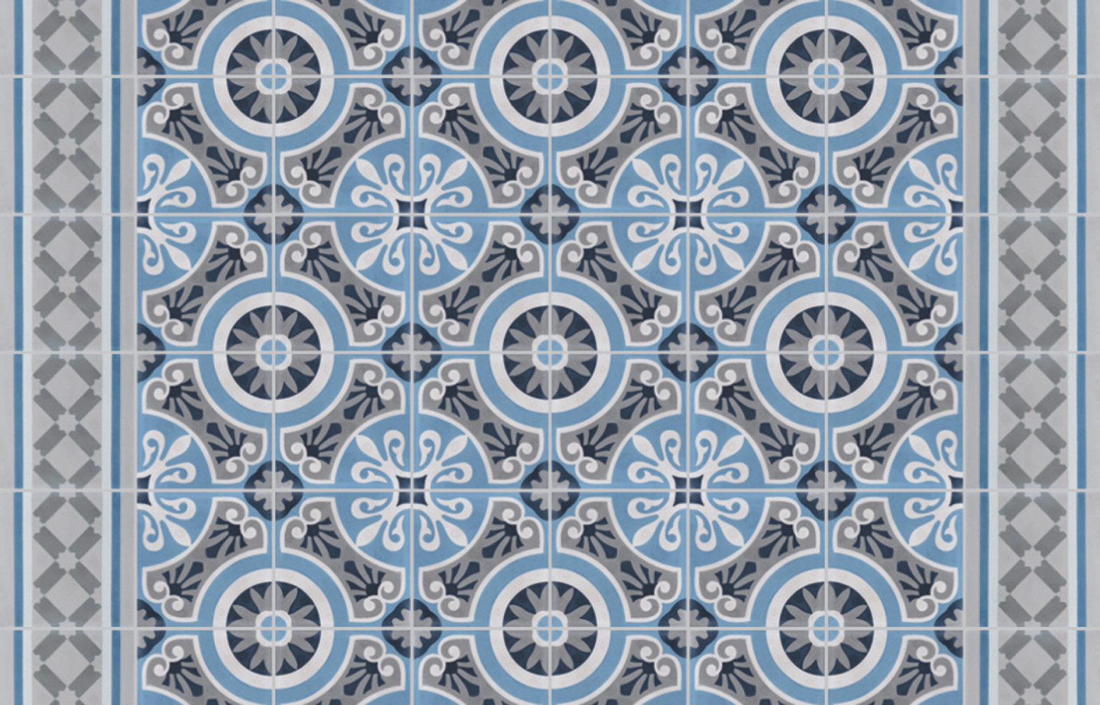 Carreaux de ciment de fabrication artisanale, motifs « Cercle » et « T56/T57 » de la collection...