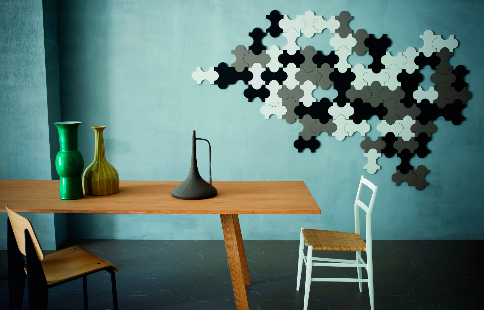 Carreaux façon puzzle « Progetto Triennale » dessinés par Giò Ponti pour la Triennale de Milan en...