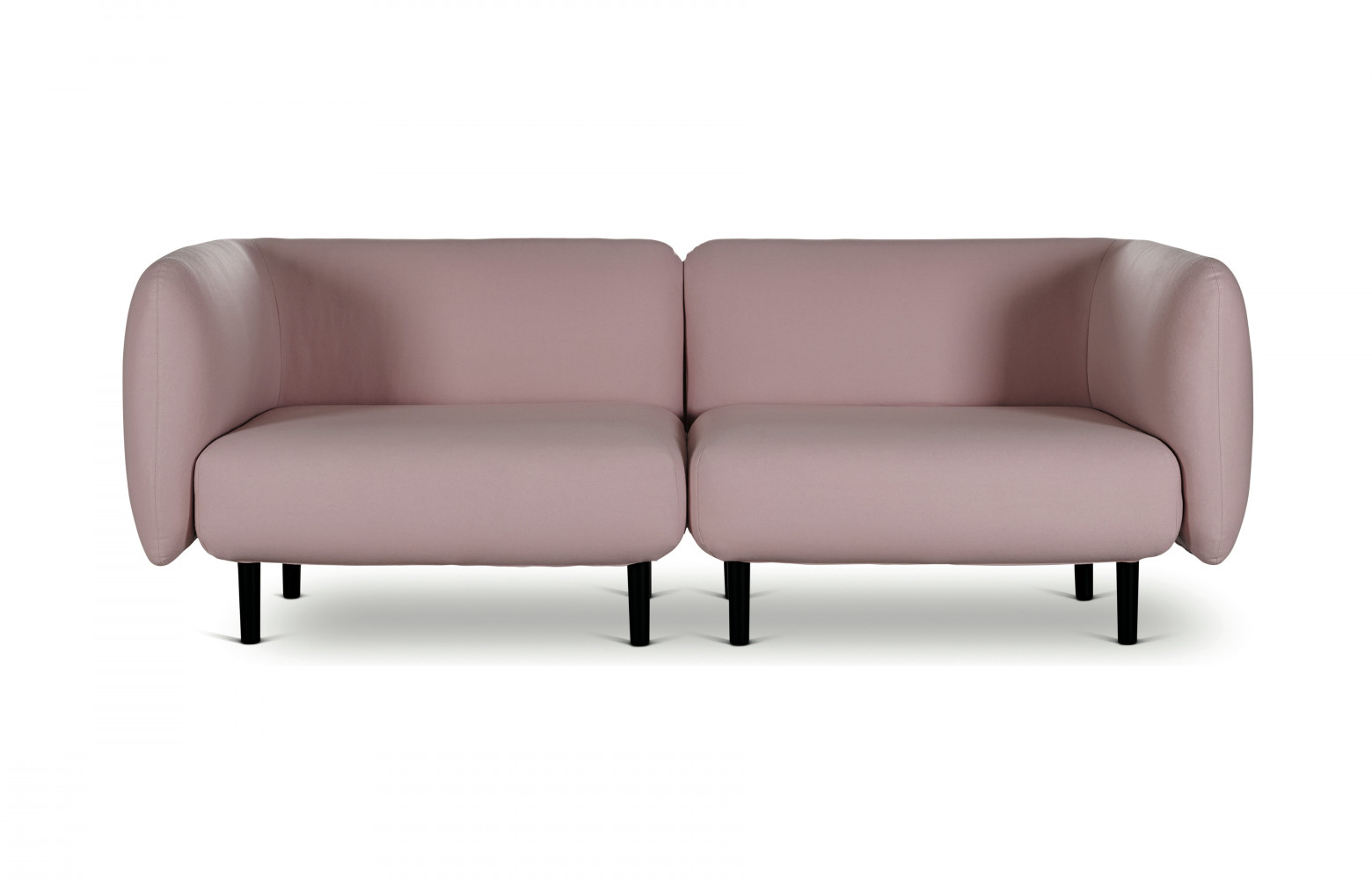Canapé 2 places "Elle", avec piètement en frêne teinté noir, 1 870 €. Fleux.