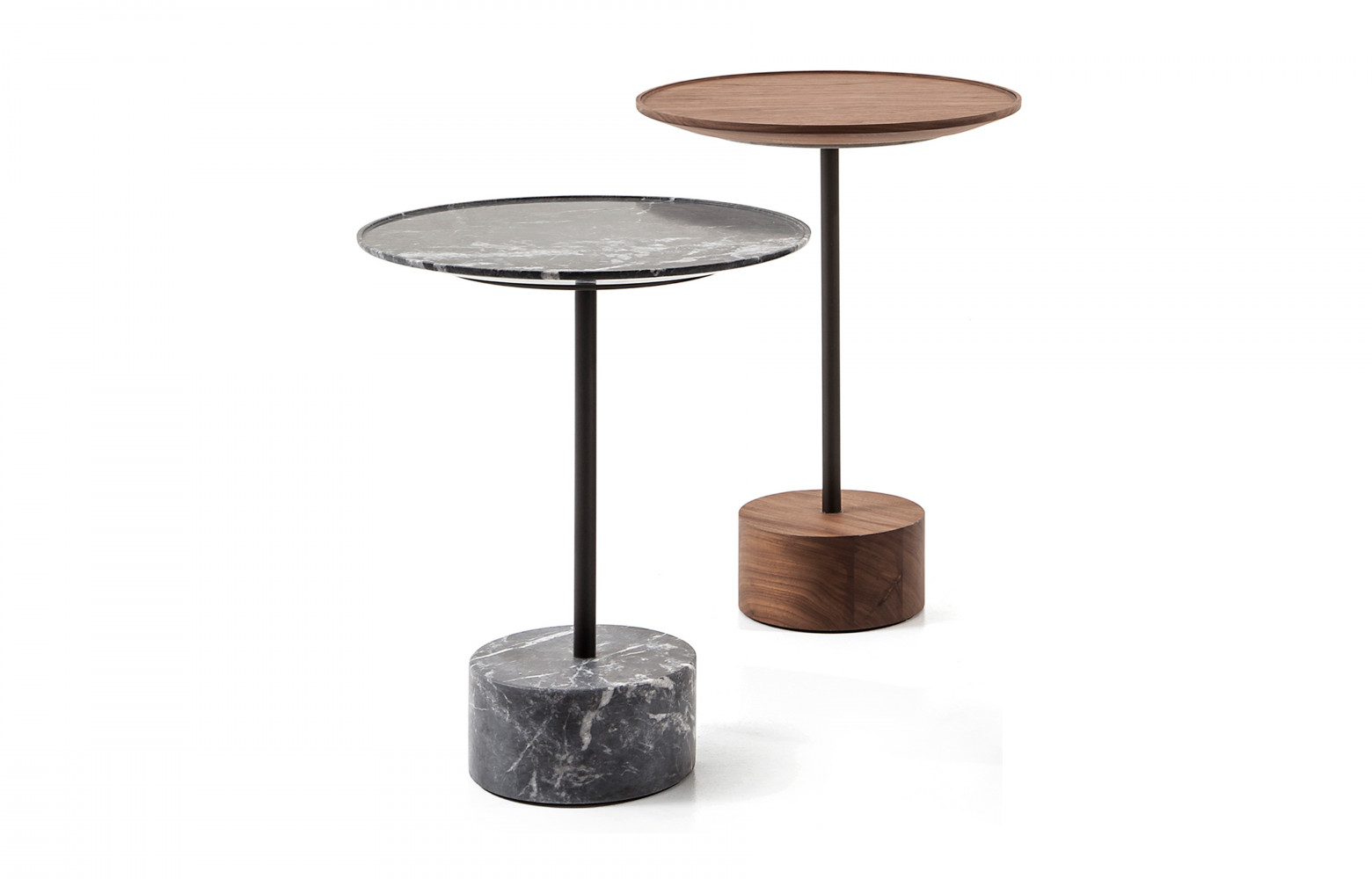 Les quasi-sculptures que sont les tables "9" et "10", de Piero Lissoni (Cassina), s’enrichissent, avec la collection...