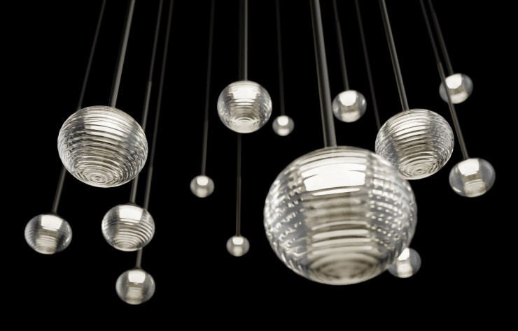 Les suspensions « Algorithm », design Toan Nguyen pour Vibia.