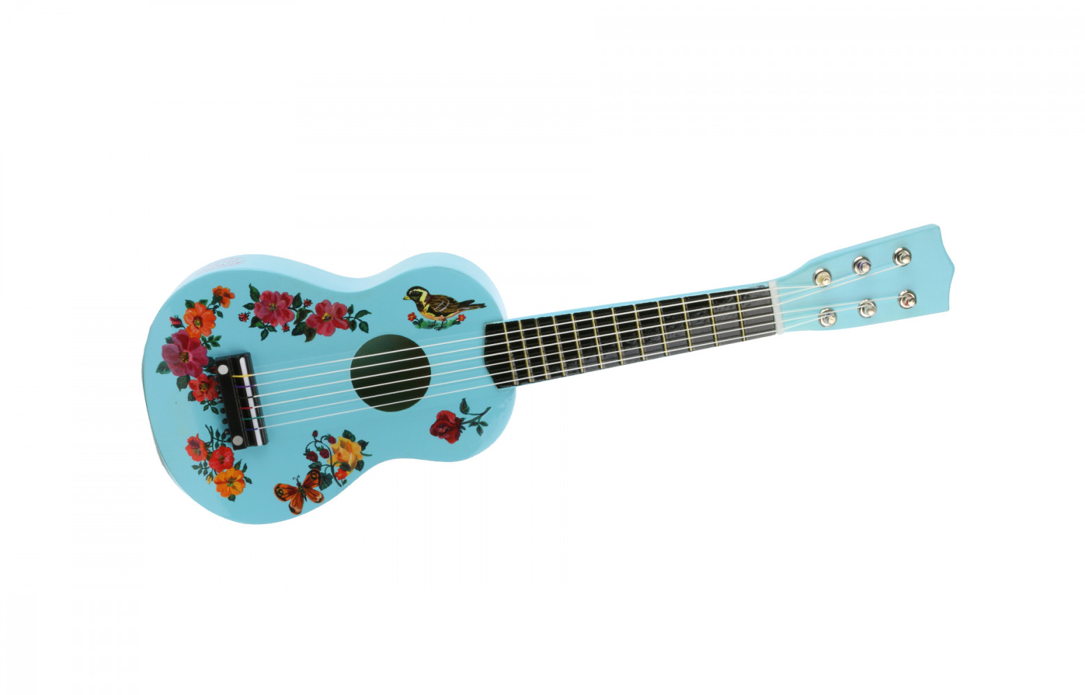 Guitare en bois avec 6 véritables cordes en Nylon, 29,90 €. Vilac.