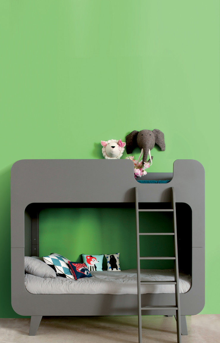 Lignes épurées et simples, rondeur des angles et couleurs douces, le lit superposé Pile ou Face ravit tous les petits.