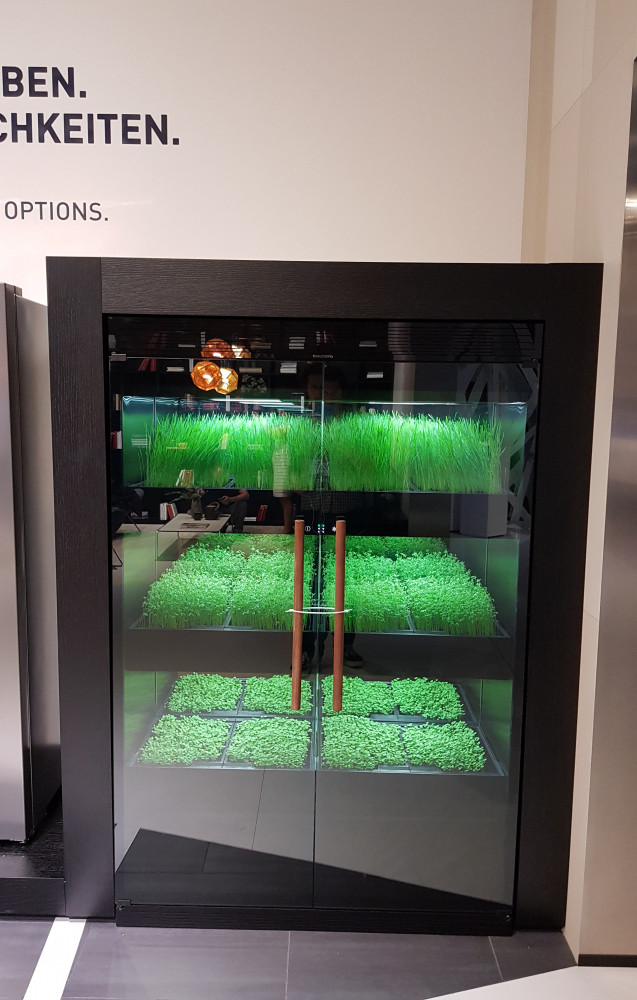 Grundig propose une armoire potager pour faire pousser salades et herbes aromatiques.