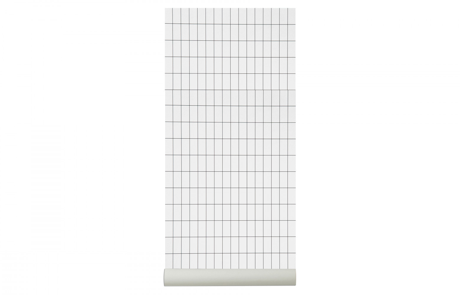 Papier peint « Grid », disponible en rouleau de 10 x 0,53 m. Ferm Living.