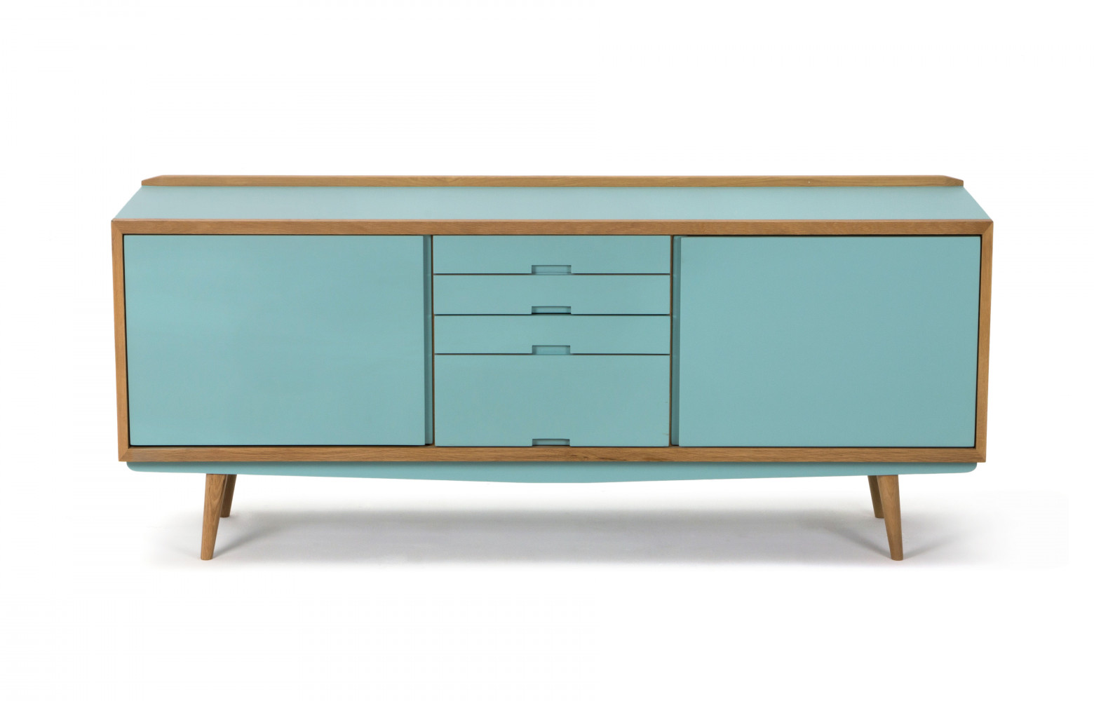 Enfilade 50's bleu mat. Design Sabrina Ficarra. Red Edition.