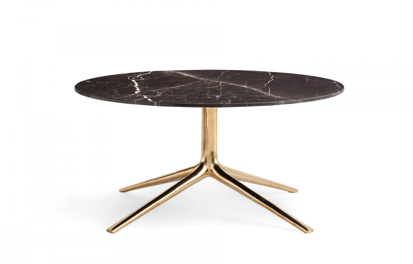 Petite table « Mondrian », structure en aluminium et plateau en marbre, design Jean-Marie Massaud. Poliform.