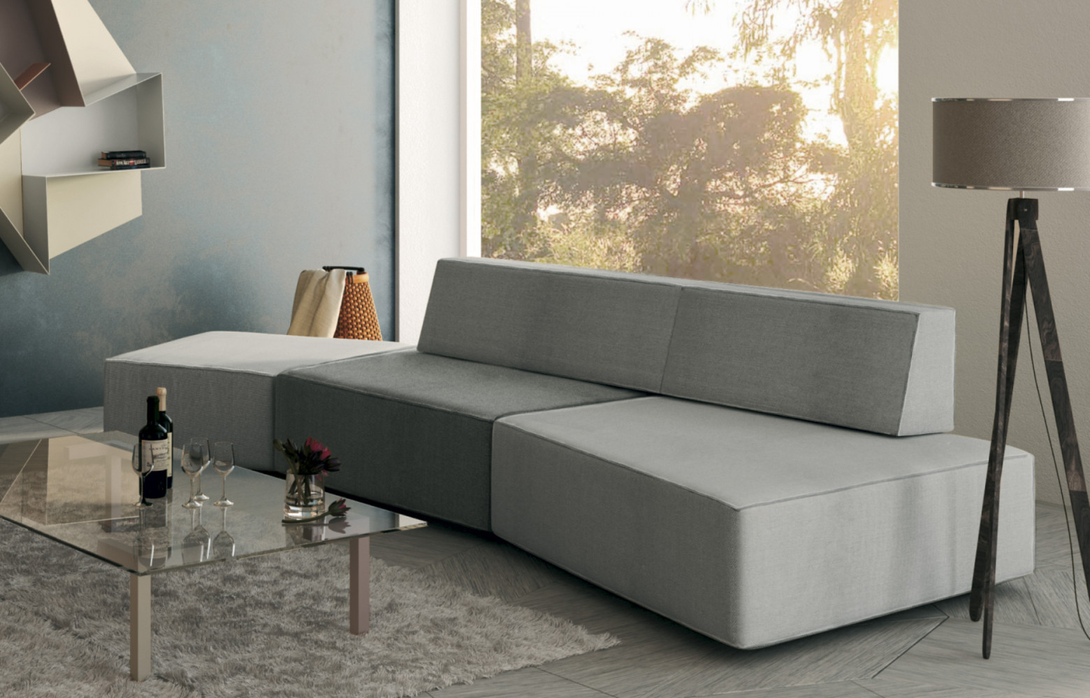 Canapé composable « Slide », design Daniele Lago, à partir de 4 570 € les 3 modules...