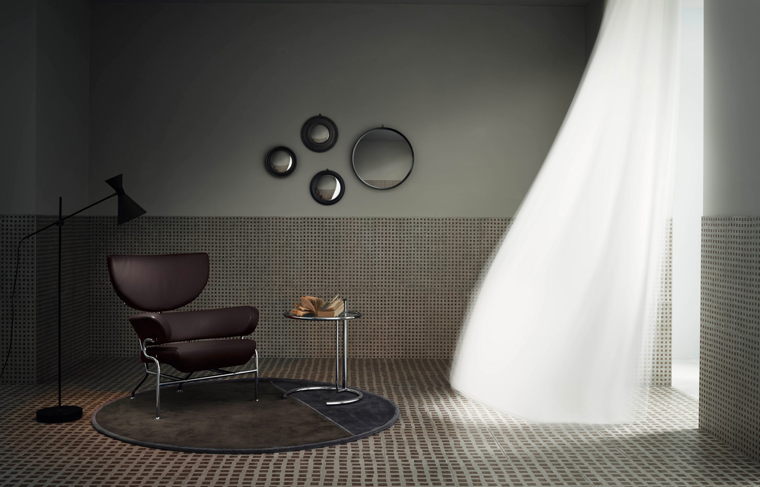 Grès cérame coloré dans la masse, collection « Bits », motif « Quad », design Gordon Guillaumier,...