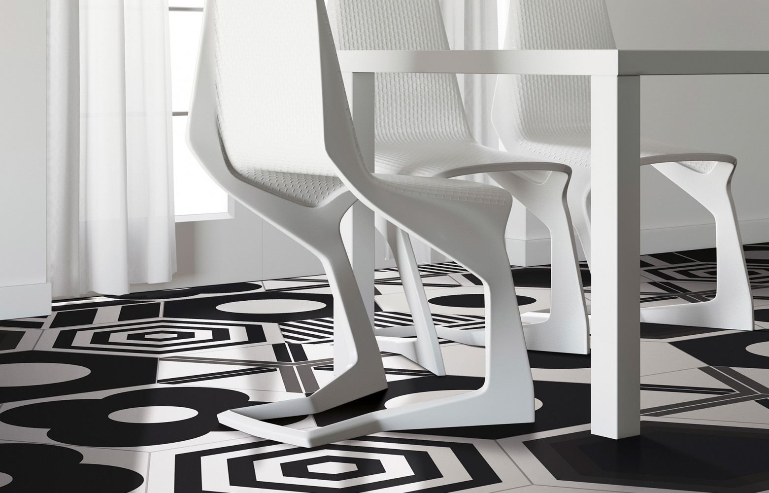 Grès cérame coloré dans la masse, inspiré des carreaux de ciment marocains, collection « Core Basics »,...