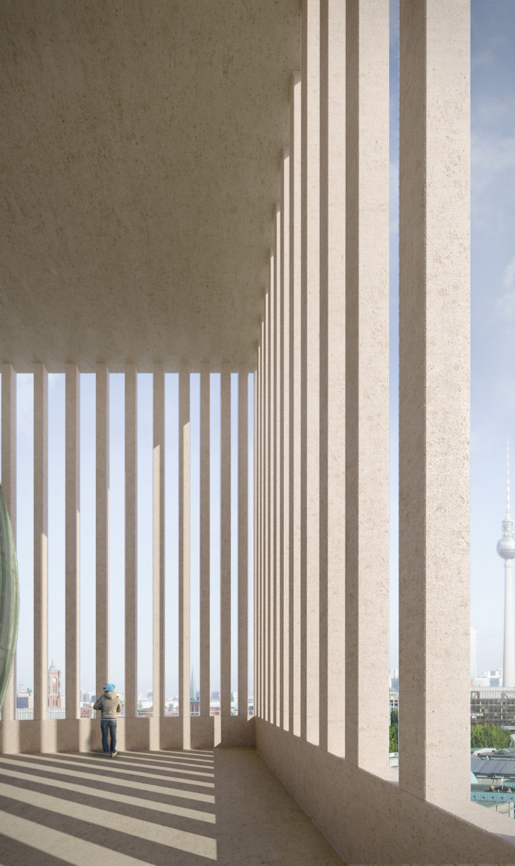 Vue de la loggia de la future House of One de Kuehn-Malvezzi.