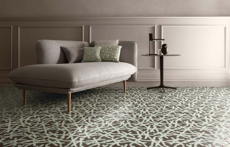 Collection de carreaux ciment « Tisse vintage » de Paola Navone (Bisazza).