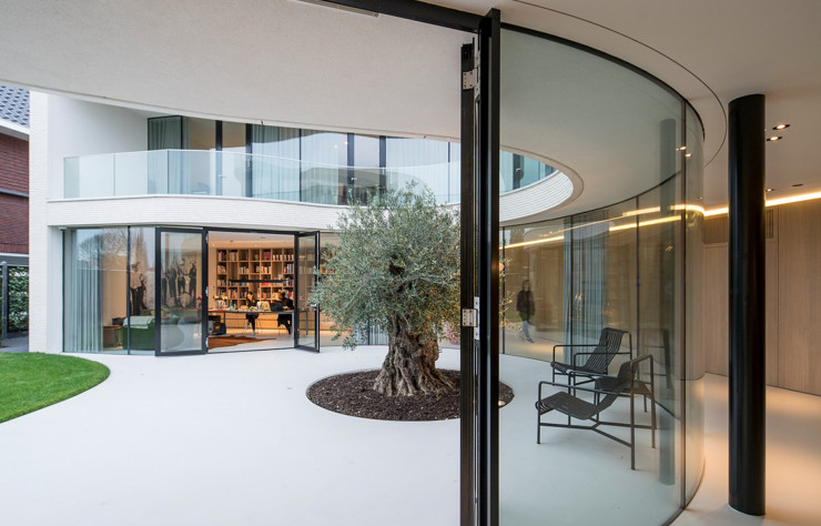 La végétation s’invite dans le patio grâce à un olivier centenaire.
