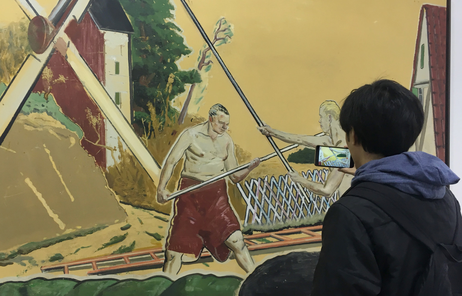 Peinture de l'artiste allemand Neo Rauch (David Zwirner gallery, New York).