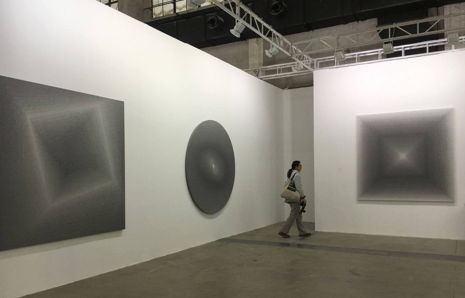 Les peintures de LIU Wentao sur le stand de la galerie White Space (Beijing).