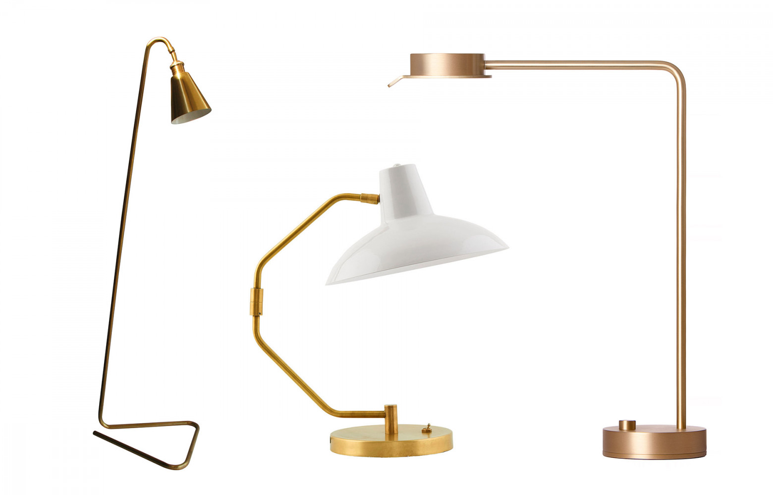 Lampadaire doré, Signature. Lampe de table « Desk », House Doctor en vente sur Made in Design....