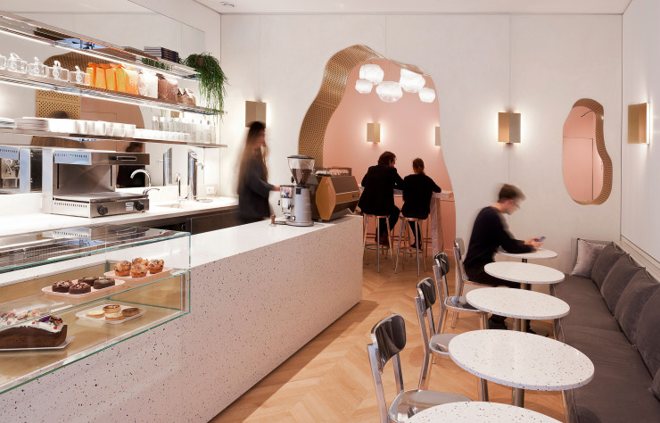 La grotte, plus chic que rupestre, du nouveau restaurant parisien Noglu (pour no gluten, 2016).