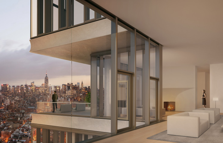 Dix penthouses d’exception occupent le sommet de la tour qui domine Central Park.