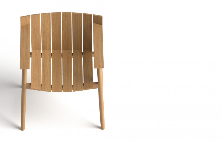 Fauteuil en teck Batten de Thinkk (Tectona).