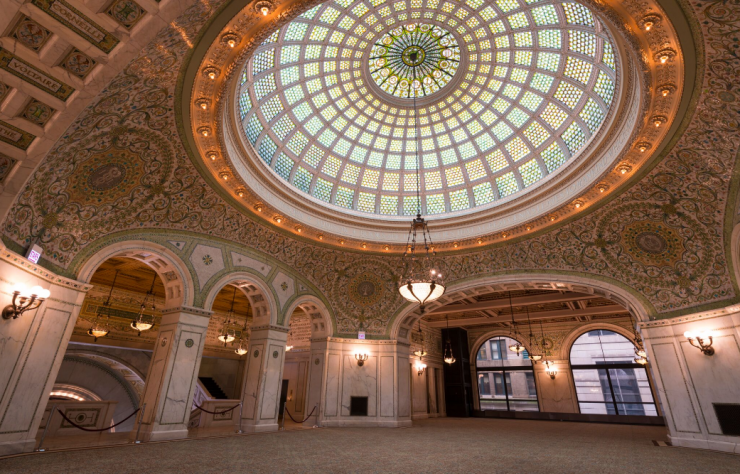 La verrière du Chicago Cultural Center, vitrine de l’art à Chicago.