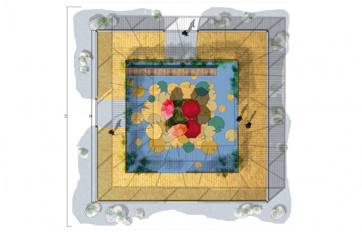 Esquisse du jardin Palace Paradis créé à Nice par l’atelier Takt.