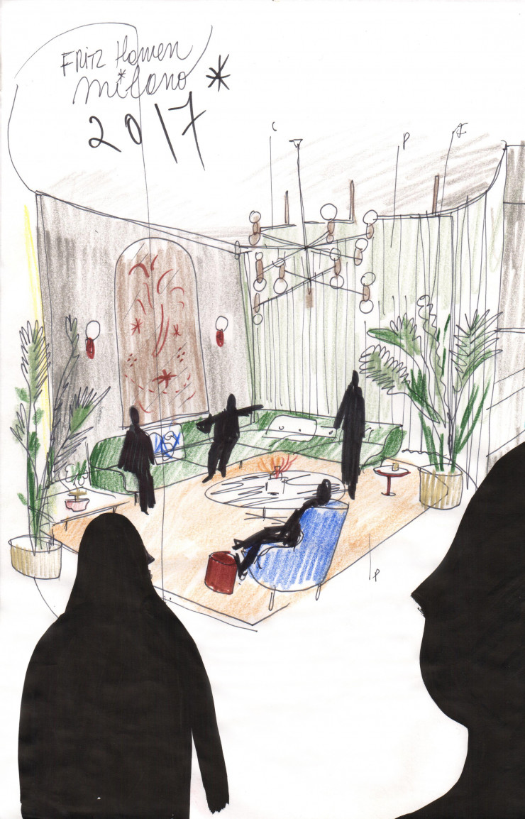 Croquis de Jaime Hayon pour le Fritz Hotel.