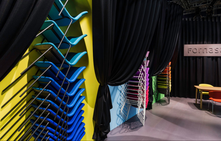 Stand de l’éditeur Fornasarig à la Stockholm Furniture Fair 2017 réalisé par Luca Nichetto.