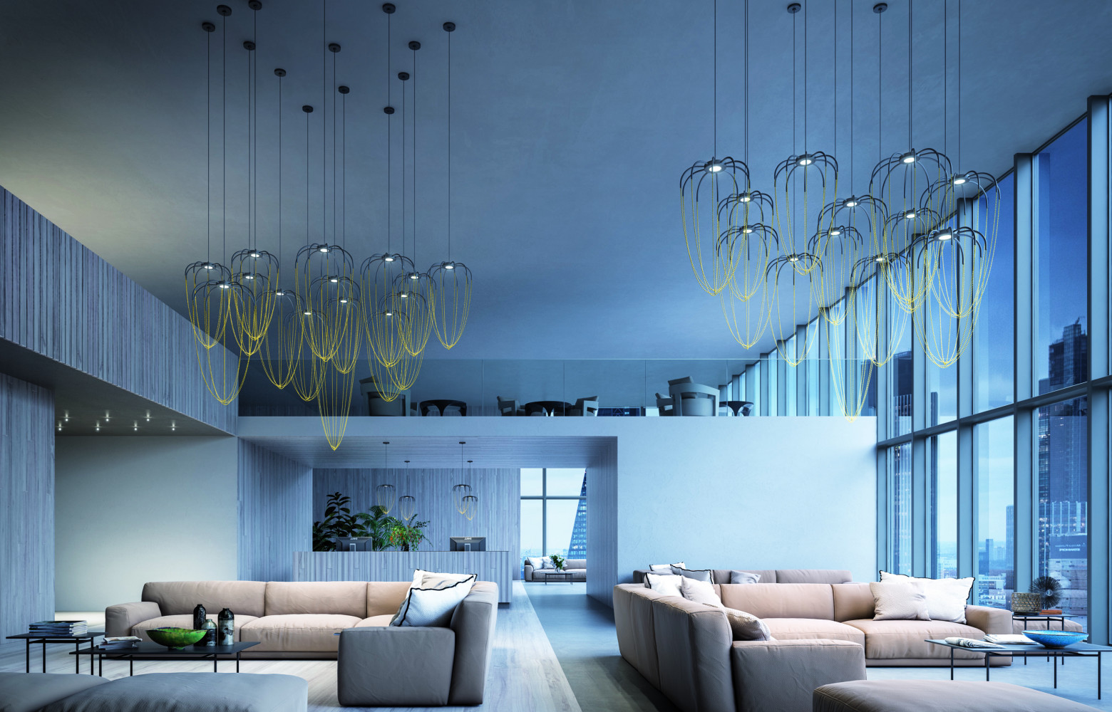 Première réalisation du designer japonais Ryosuke Fukasawa pour Axolight, la suspension Alysoid se compose de multiples chainettes...