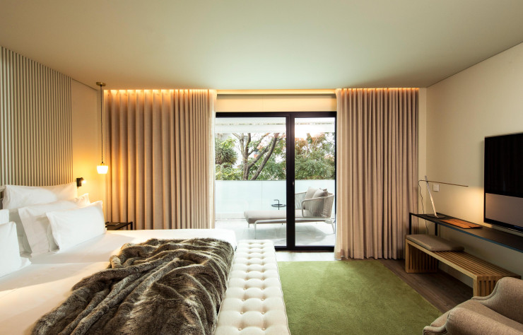 Une chambre de l’hôtel Memmo Príncipe Real, à Lisbonne.