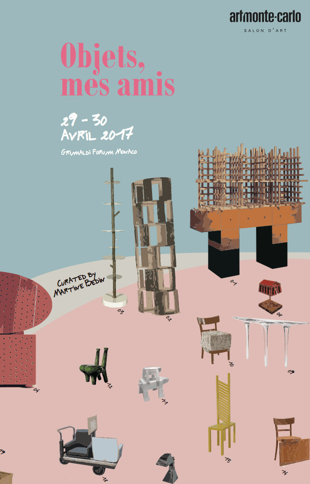 L’affiche d’artmonte-carlo, manifestation orchestrée par la designer et architecte Martine Bedin.