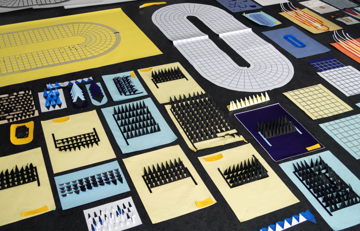 L’installation Papier Machine pensée par les deux derniers lauréats des Audi Talents Awards dans la catégorie design : Marion Pinaffo et Raphaël Pluvinage.