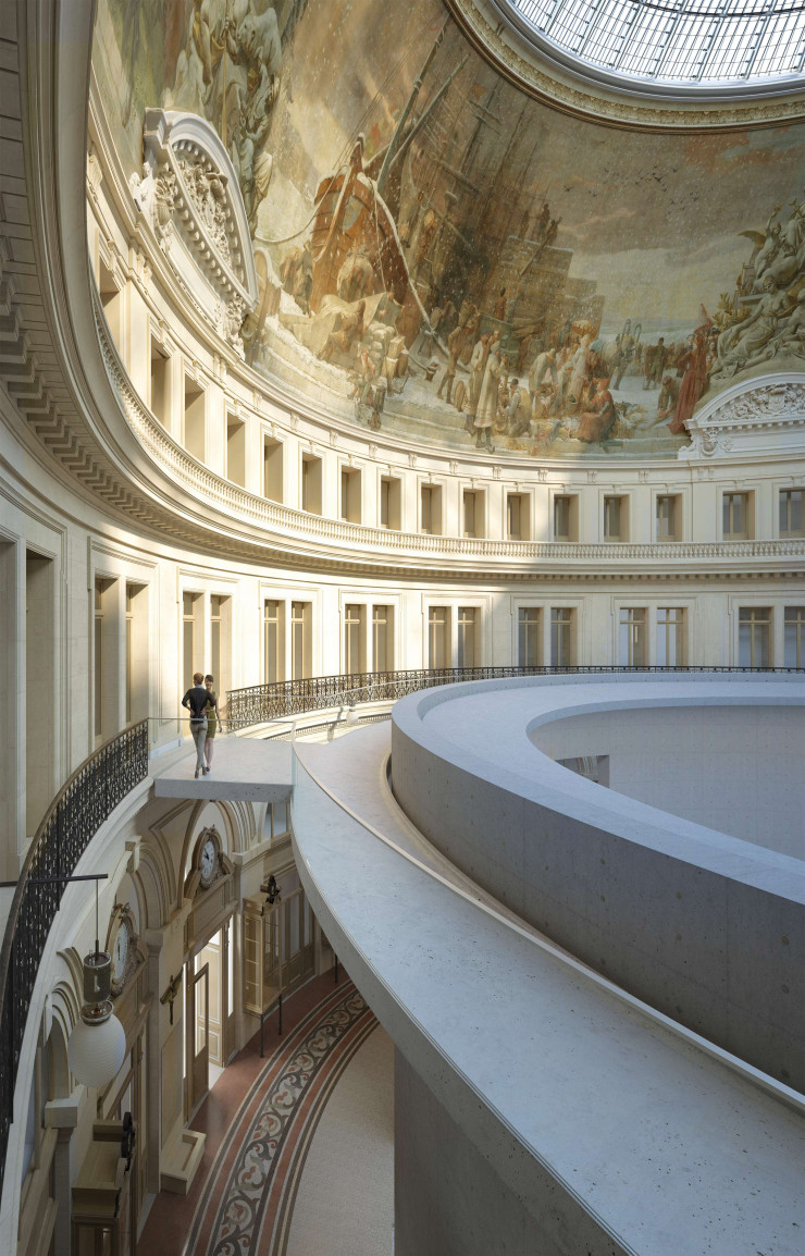 Avant-goût du projet architectural de Tadao Ando qui ménage la coupole et sa partie peinte.