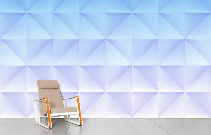 Papier peint des Graphiquants intitulé « Floating Gradient Blue ».