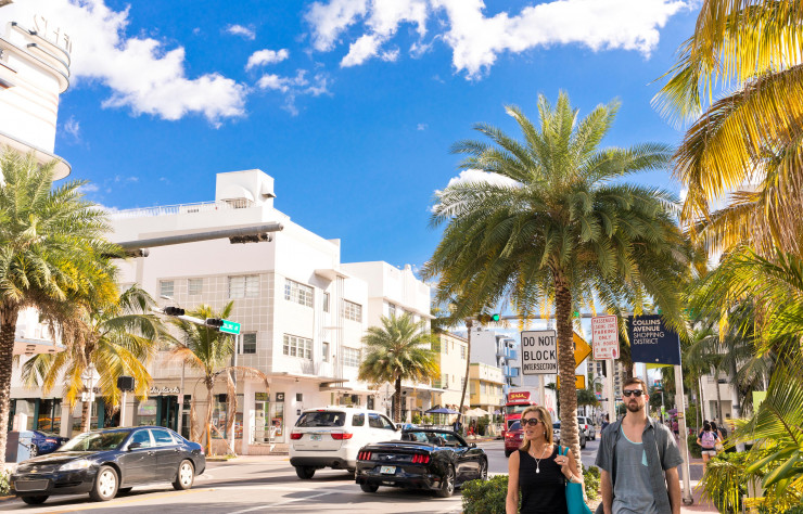 A Miami, le quartier Art déco de South Beach…