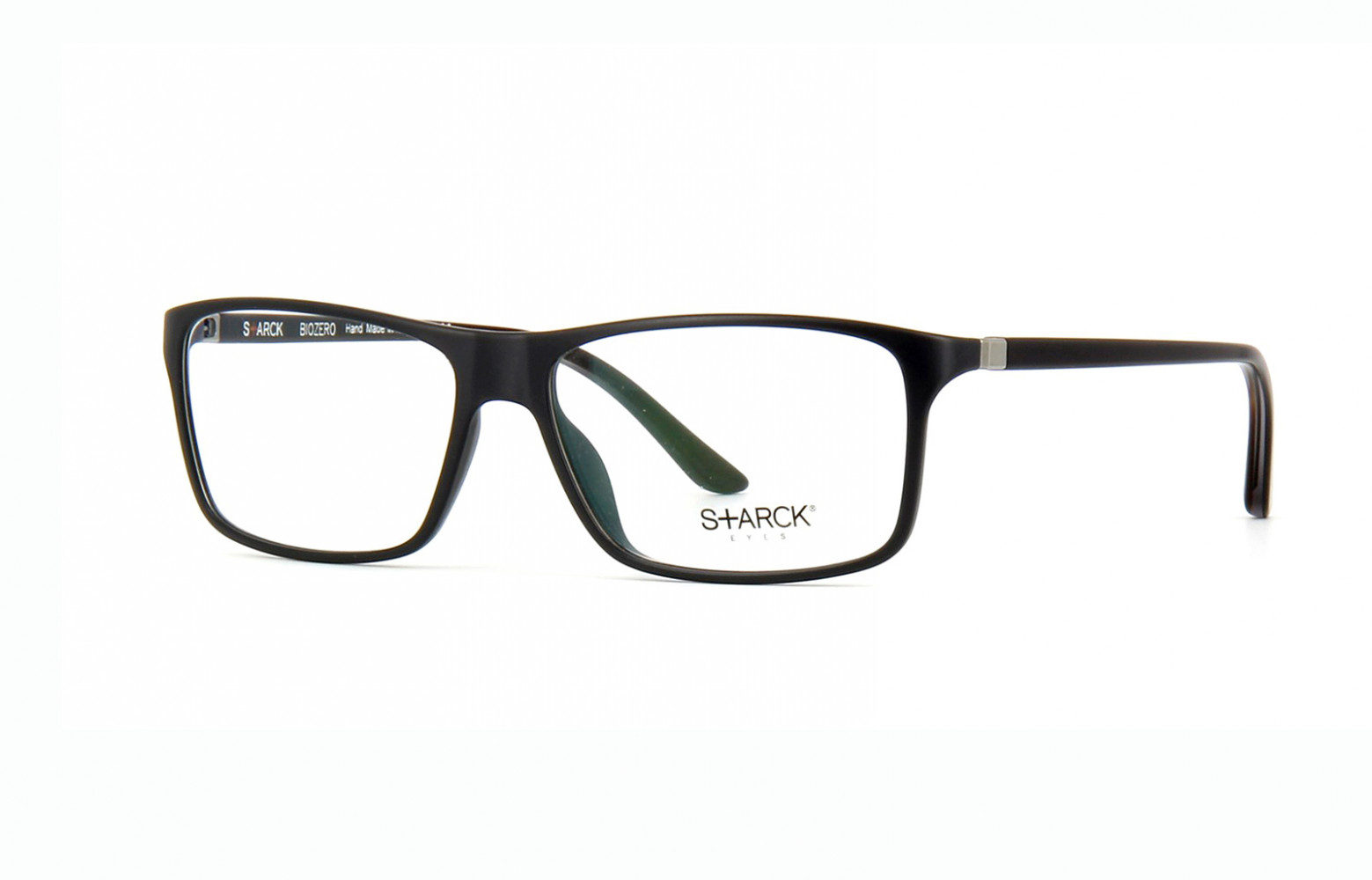 Lunettes de Philippe Starck (Mikli). Depuis 1996, Starck dessine des montures pour Alain Mikli. Ce modèle embarque...