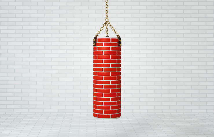 Punch My Wall, un punching-ball en fausses briques…