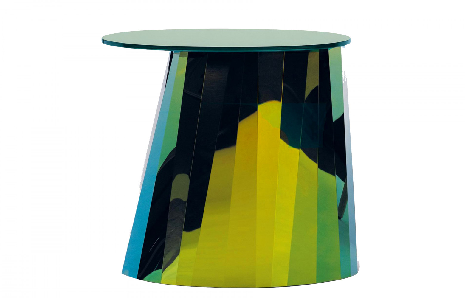 Table Pi de Victoria Wilmotte en verre et acier finition bronze métallisé, ClassiCon.