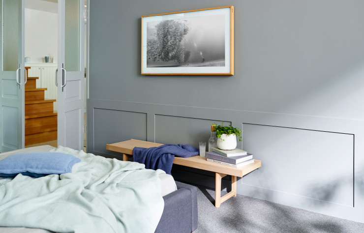 Remplacer un rectangle noir par une photo noir et blanc prend tout son sens dans une chambre…