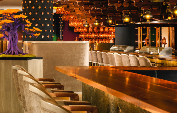 Dans le restaurant du Chef Morimoto, la luxuriance de Wanders atteint son paroxysme…