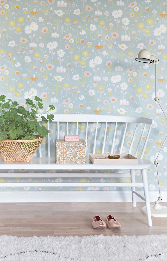 Papier peint Bloom Grey (Majvillan).