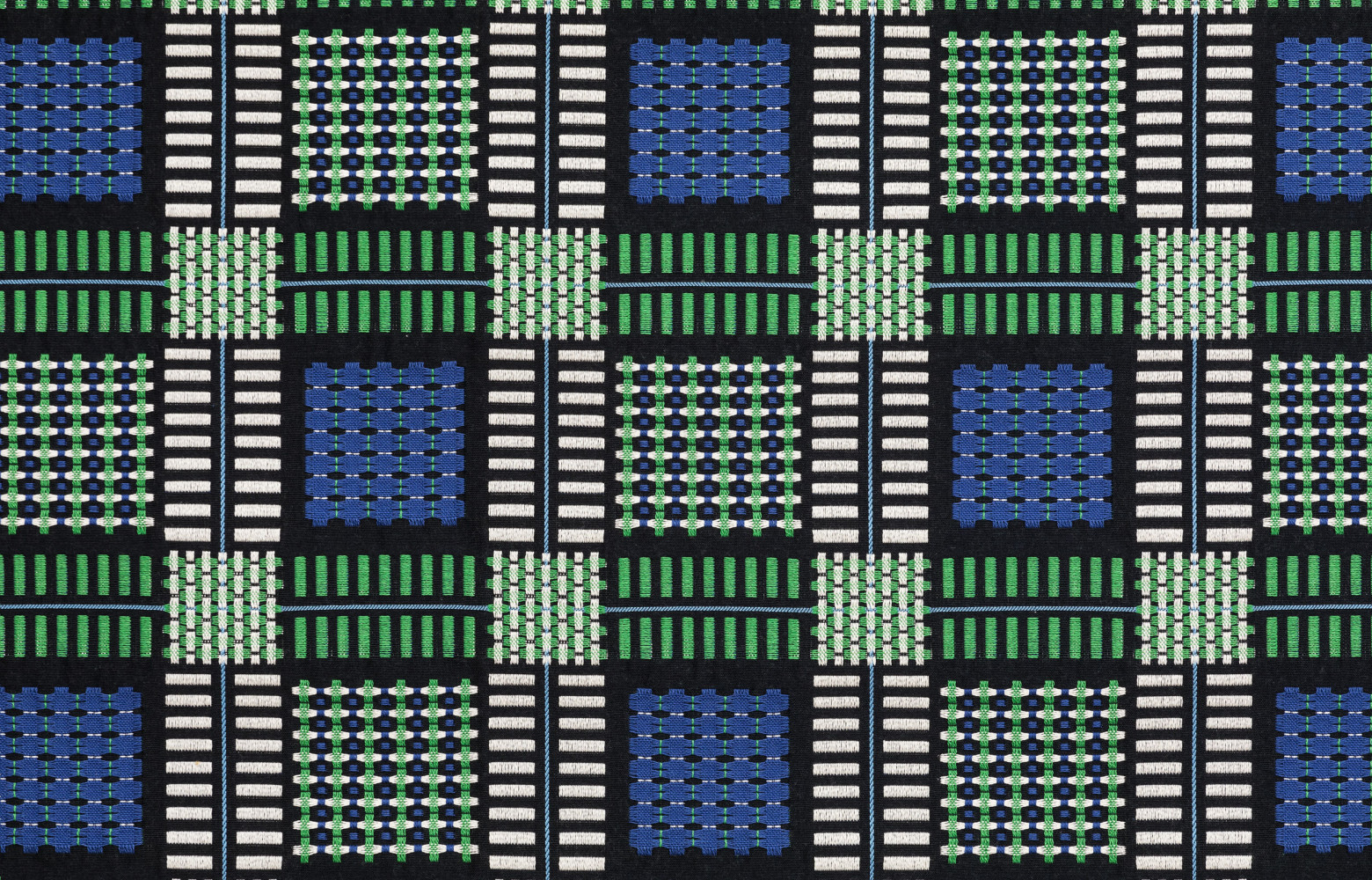 Jacquard de coton Tessere en coloris Blue Cucumber (Dedar).