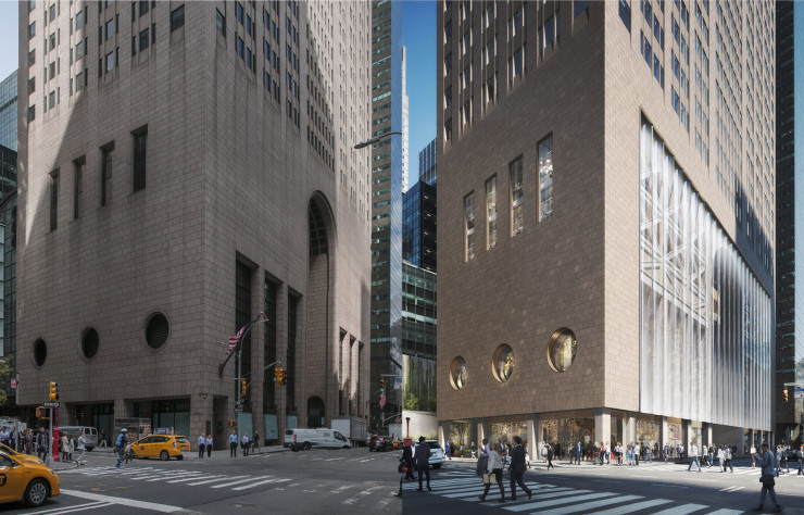 Etendue à une large part de la façade, la future paroi de verre confère une autre envergure à l’entrée de la tour.