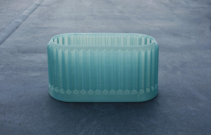 Le procédé de stratification, caractéristique de l’impression 3D, participe de l’identité de la collection.