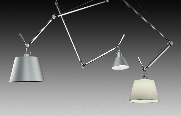 En suspension, Tolomeo profite de toute une gamme de diffuseurs différents.