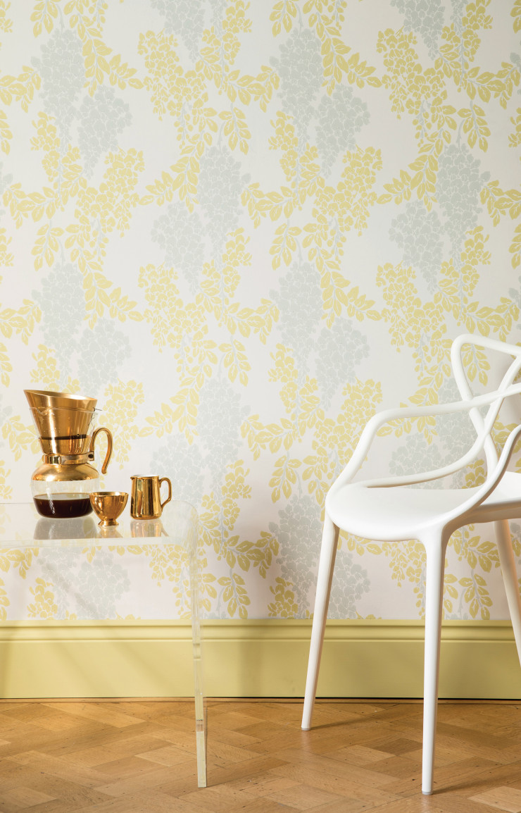 Le modèle « Wisteria » combine les teintes Ammonite, Churlish Green et Light Blue…